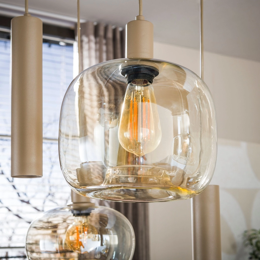 Moderne hanglamp Serene 9-lichts zand bruin Lyora 8716803514829