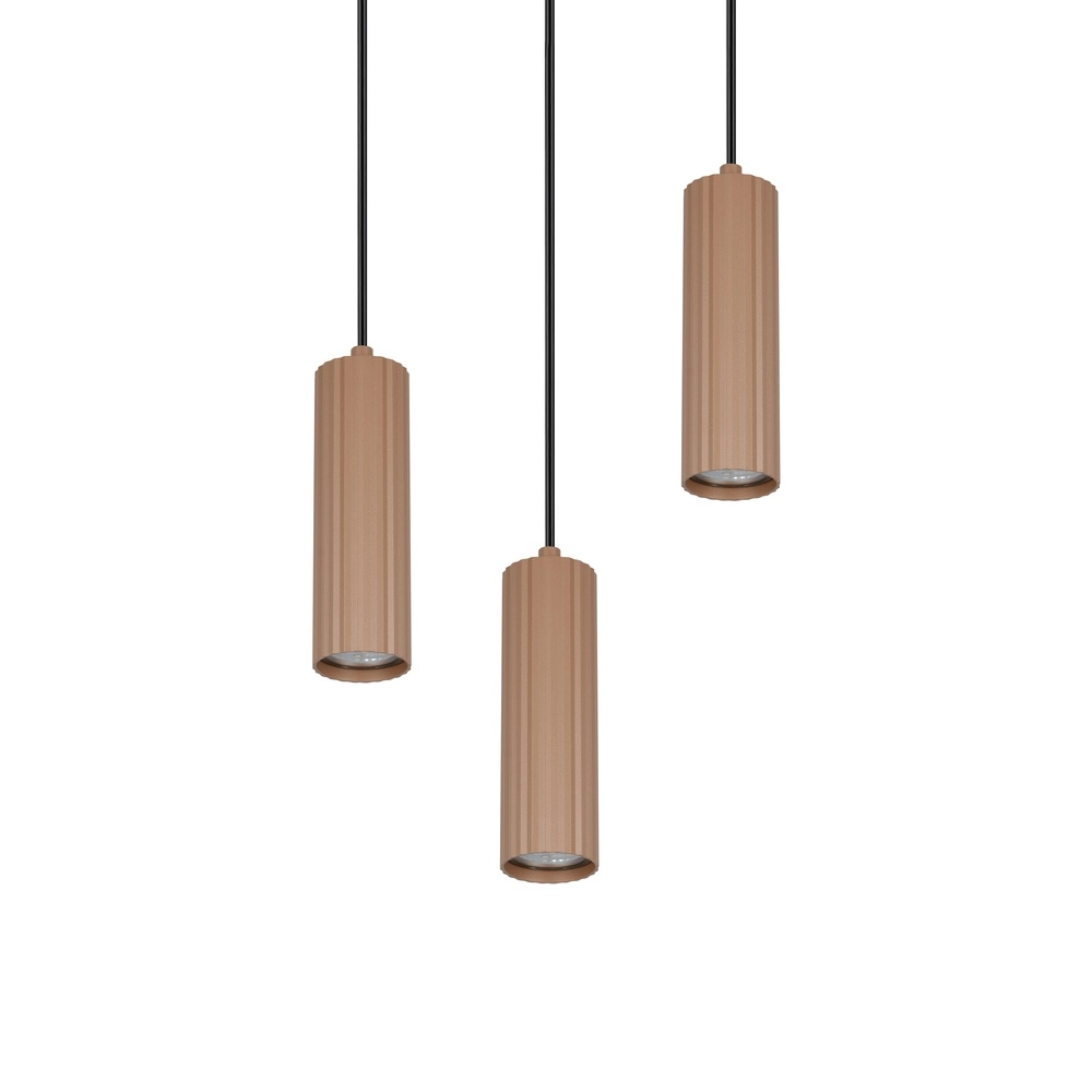 Hanglamp Soka 3-lichts mokka bruin Trio 4017807670172