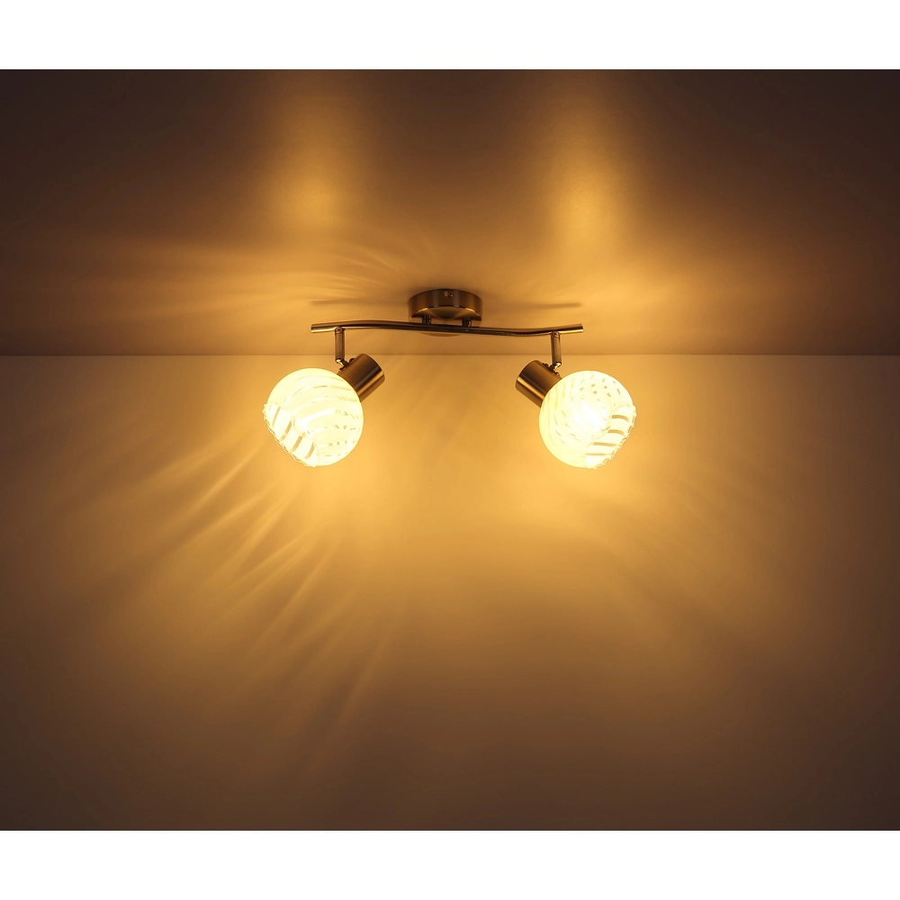 Plafondlamp Willy nikkel 2-lichts Globo 9007371406104