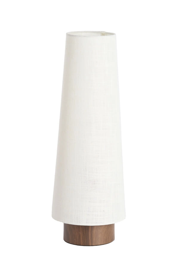 Tafellamp wit Howie met donker hout Ø 19cm Light & Living 8717807759414