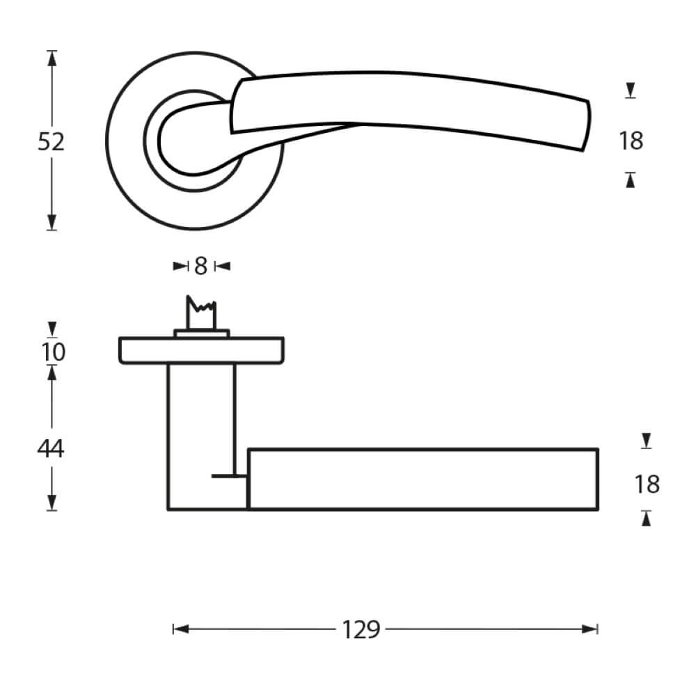 Deurklink Bryan rozet nikkel mat Intersteel 8714186167830