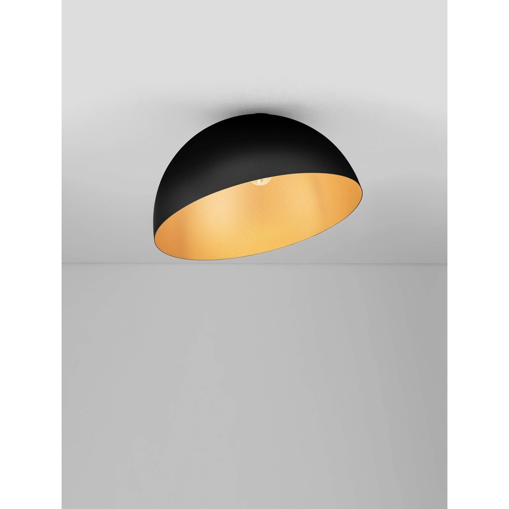 Plafondlamp Onia zwart met goud Ø 50cm