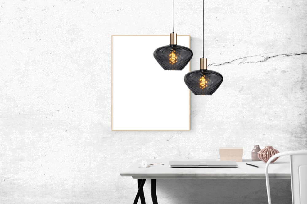 Hanglamp goud Porto met Blossom smoke glas - Ø 30cm Masterlight 8718121269207