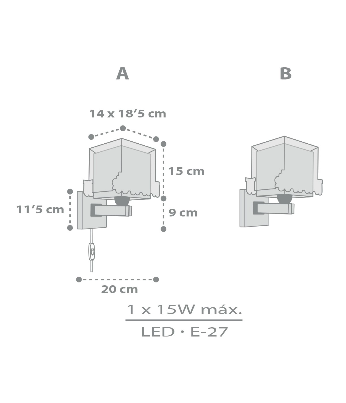 Wandlamp Night Train grijs glow in the dark Dalber 8420406635392
