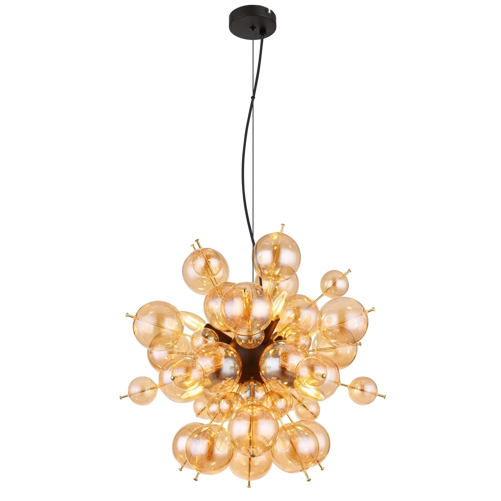 Unieke hanglamp Udo amber glas Ø 55cm