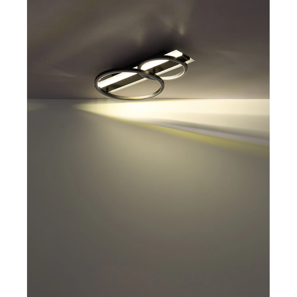 Zwarte plafondlamp Norberto 2 ringen Globo 9007371566839