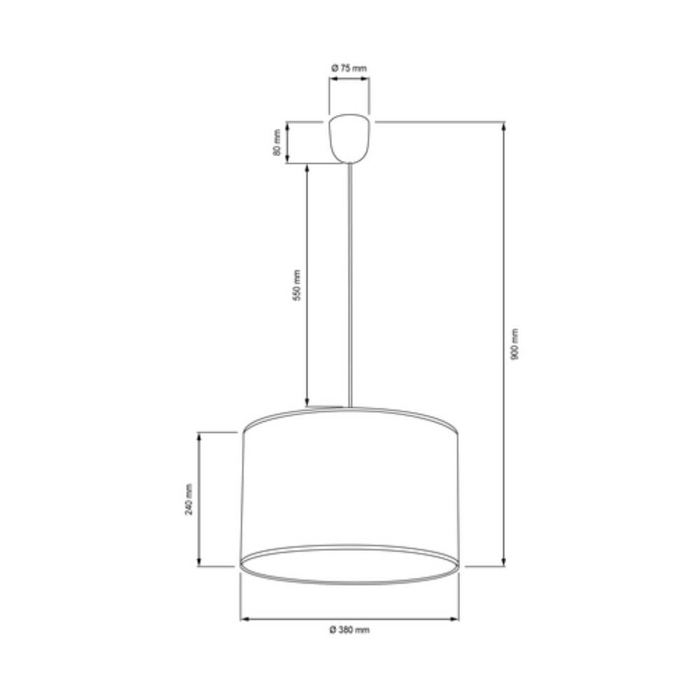 Stoffen hanglamp Esher Ø 38cm zwart Brilliant 4004353405501