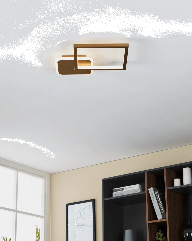 Instelbare led plafondlamp Gafares vierkant - goud Eglo 9008606241033