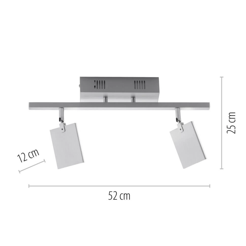 Plafondlamp Pure Mira 2-lichts aluminium Paul Neuhaus 4012248358863