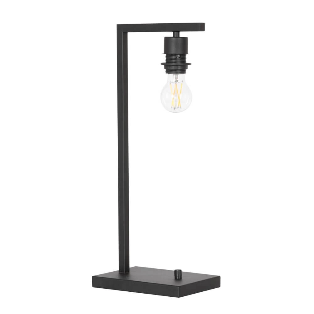 Landelijke schemerlamp Stanger zwart met taupe Steinhauer 8712746152067