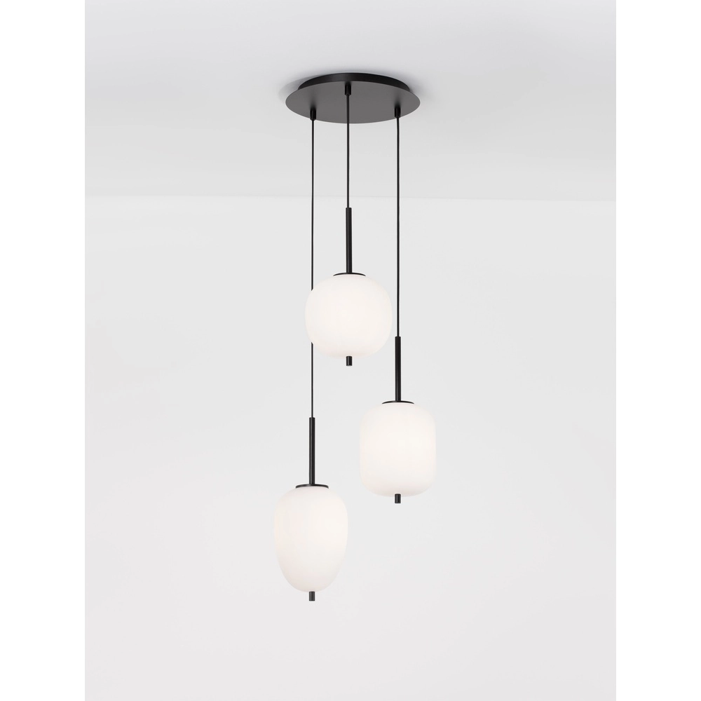 Hanglamp Lato 3-lichts zwart met wit Lyora 5212017434647
