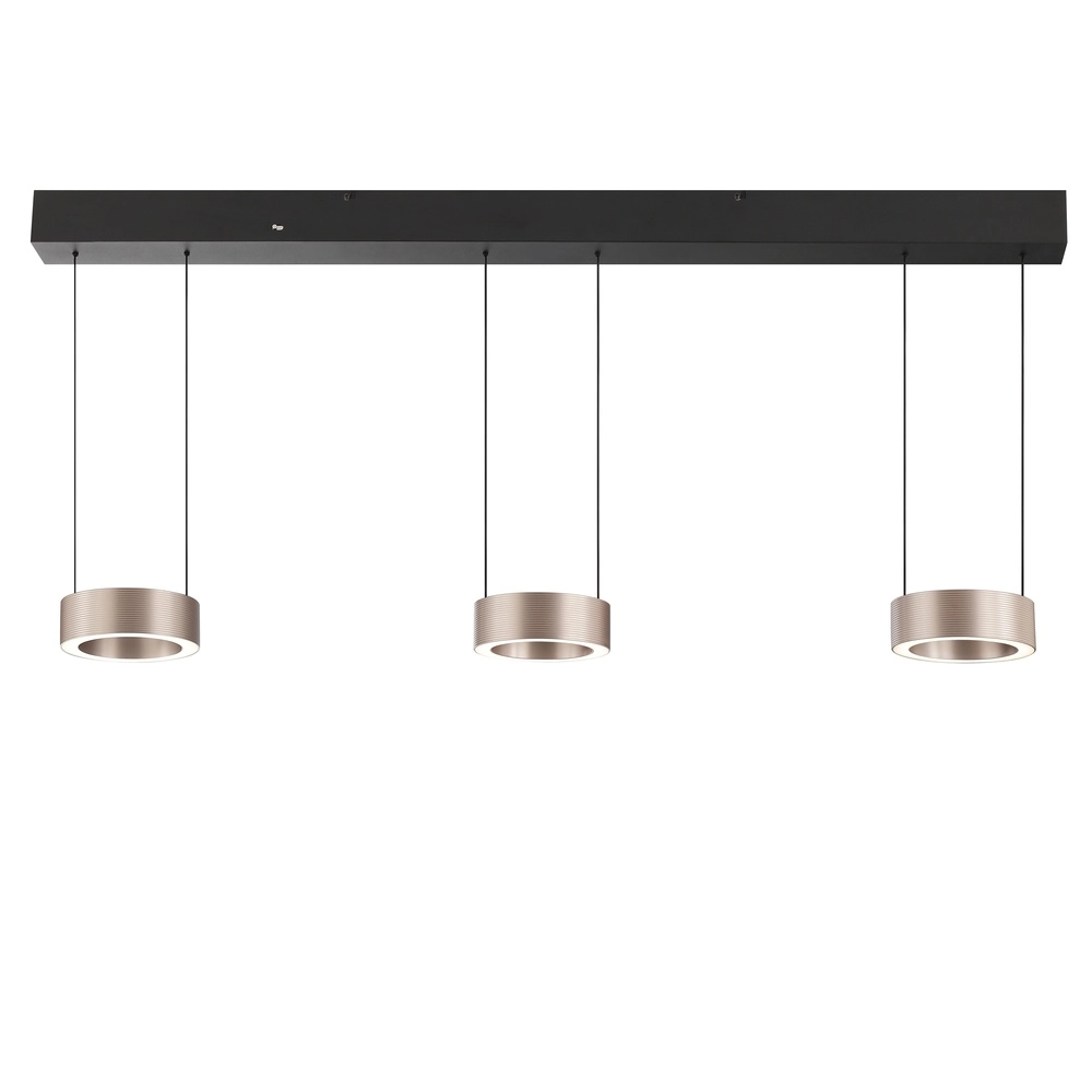 Design hanglamp Axion 3-lichts zwart met bruin Brilliant 4004353477195
