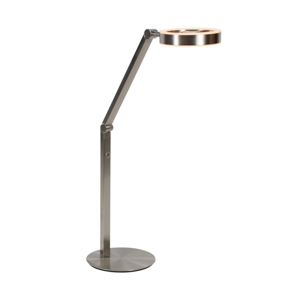 Design tafellamp Ringlux geborsteld metaal