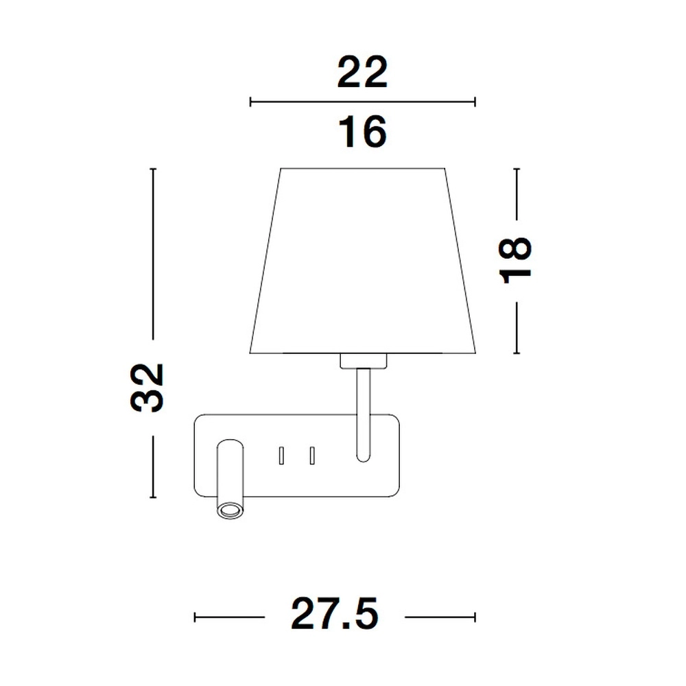 Wandlamp Savona zwart met witte kap Lyora 5212017430175