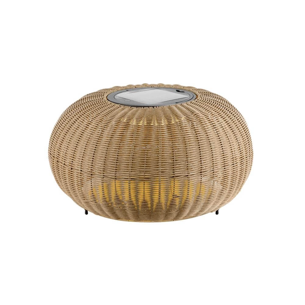 Lage vloerlamp Adegan Flat Solar solar rotan