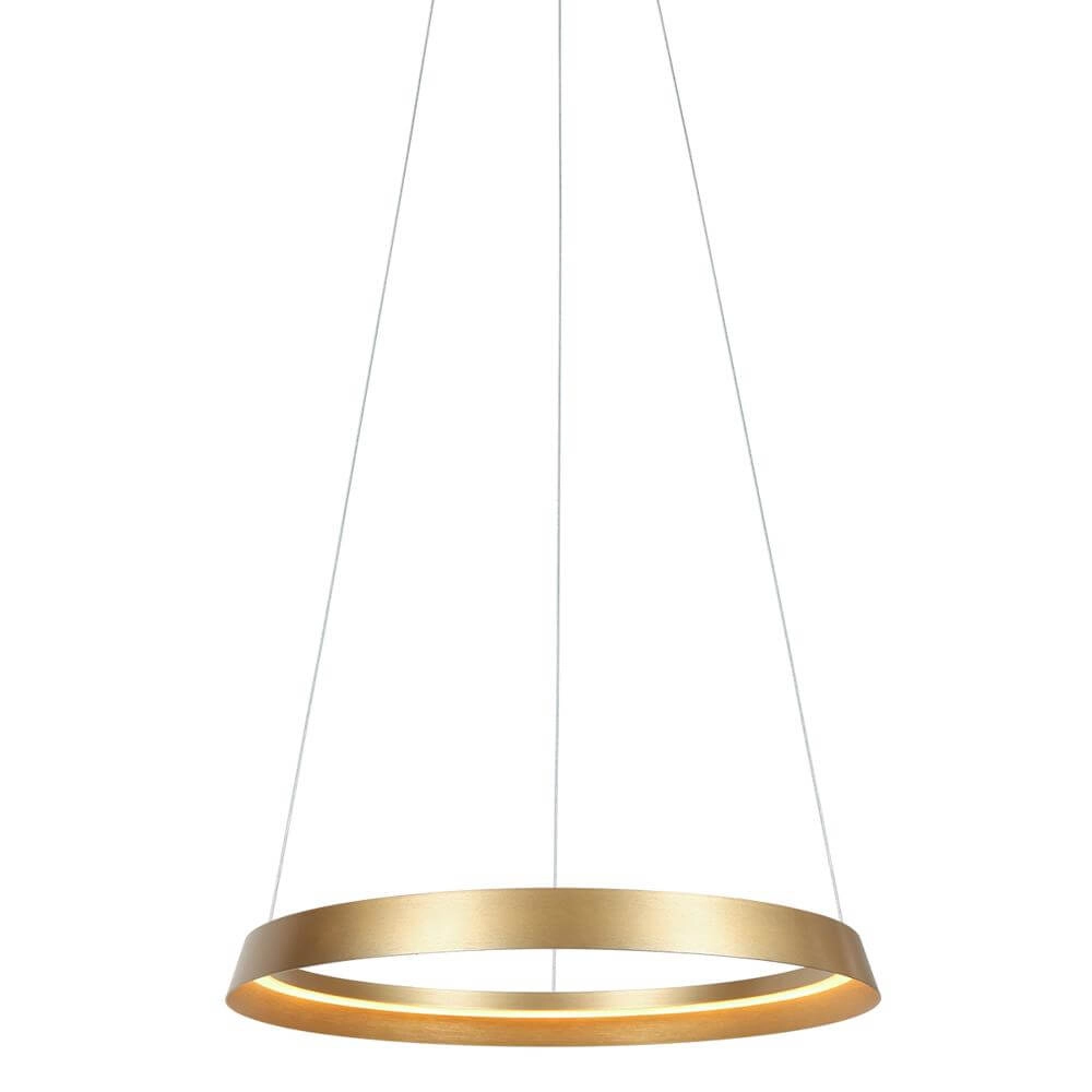 Strakke hanglamp Ringlux goud Ø 60cm