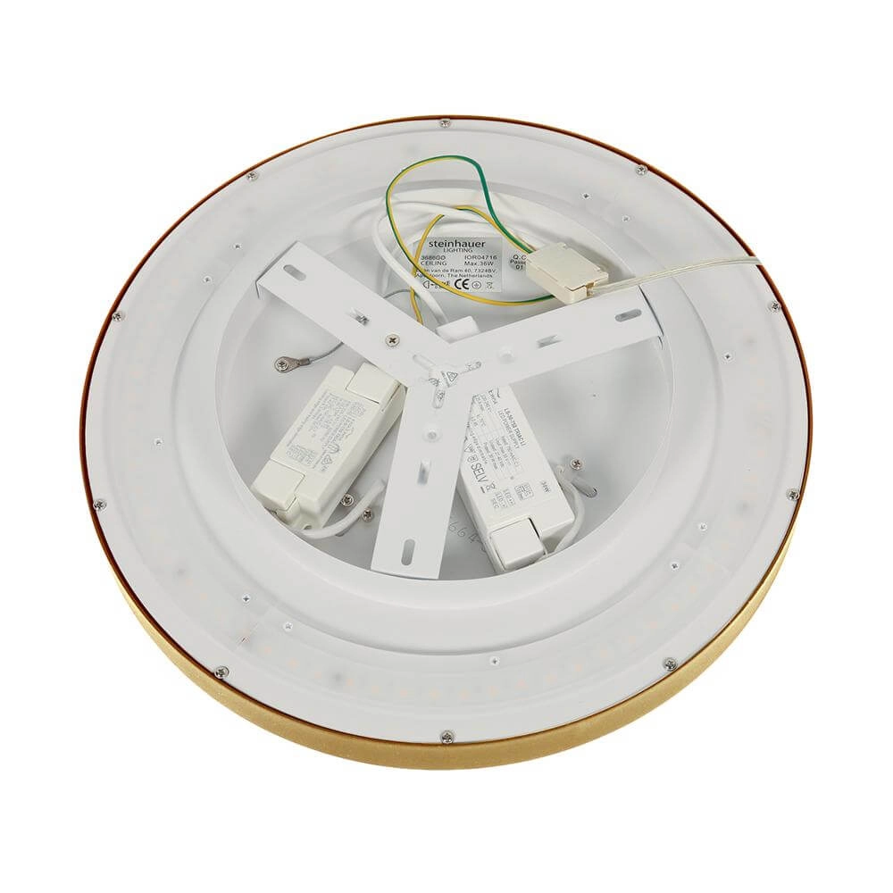 Strakke plafondlamp Flady goud Ø 50cm Steinhauer 8712746171853