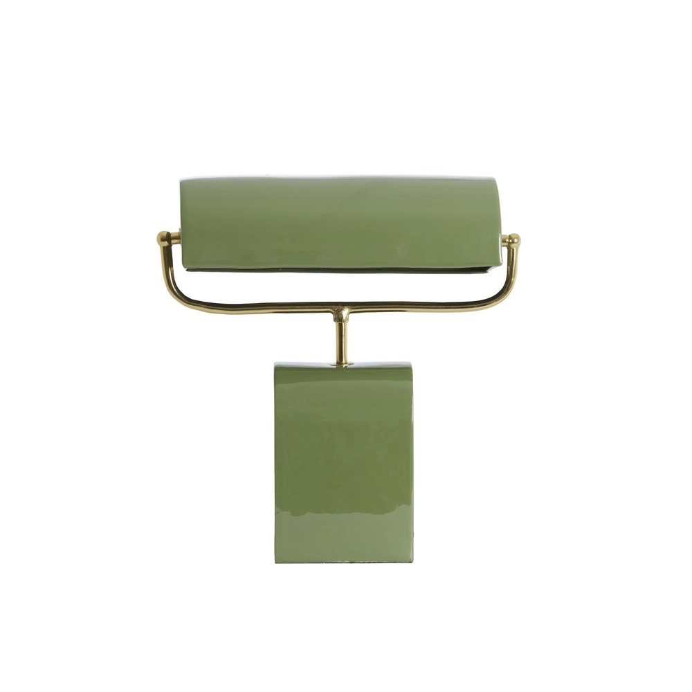 Lichtgroene bureaulamp Cardona met goud - 1x E27