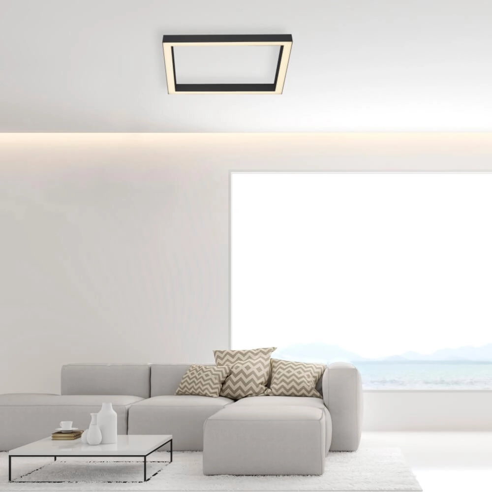 Vierkante plafondlamp Pure Lines Square antraciet Paul Neuhaus 4012248357927