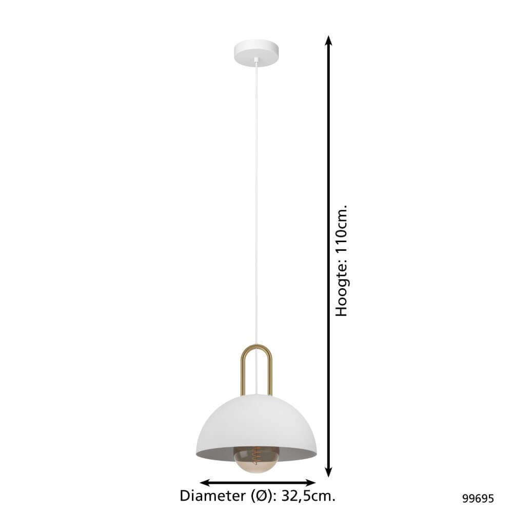 Hanglamp Calmanera wit met goud Eglo 9002759996956