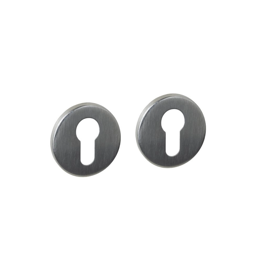 Set van 2 cilinderrozetten Tira rond RVS Ø 52mm
