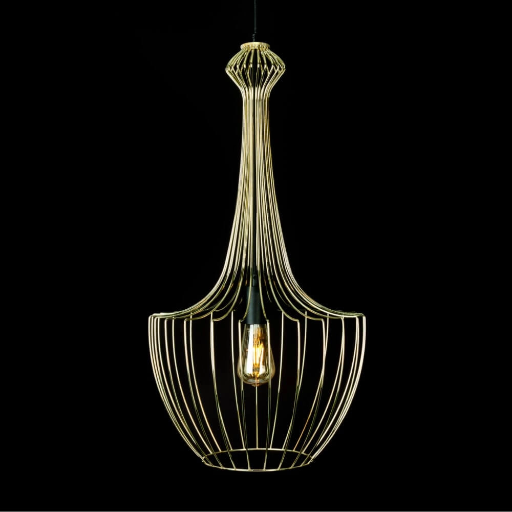 Gouden draadlamp Luksor Ø 37cm Lyora 5903139885393
