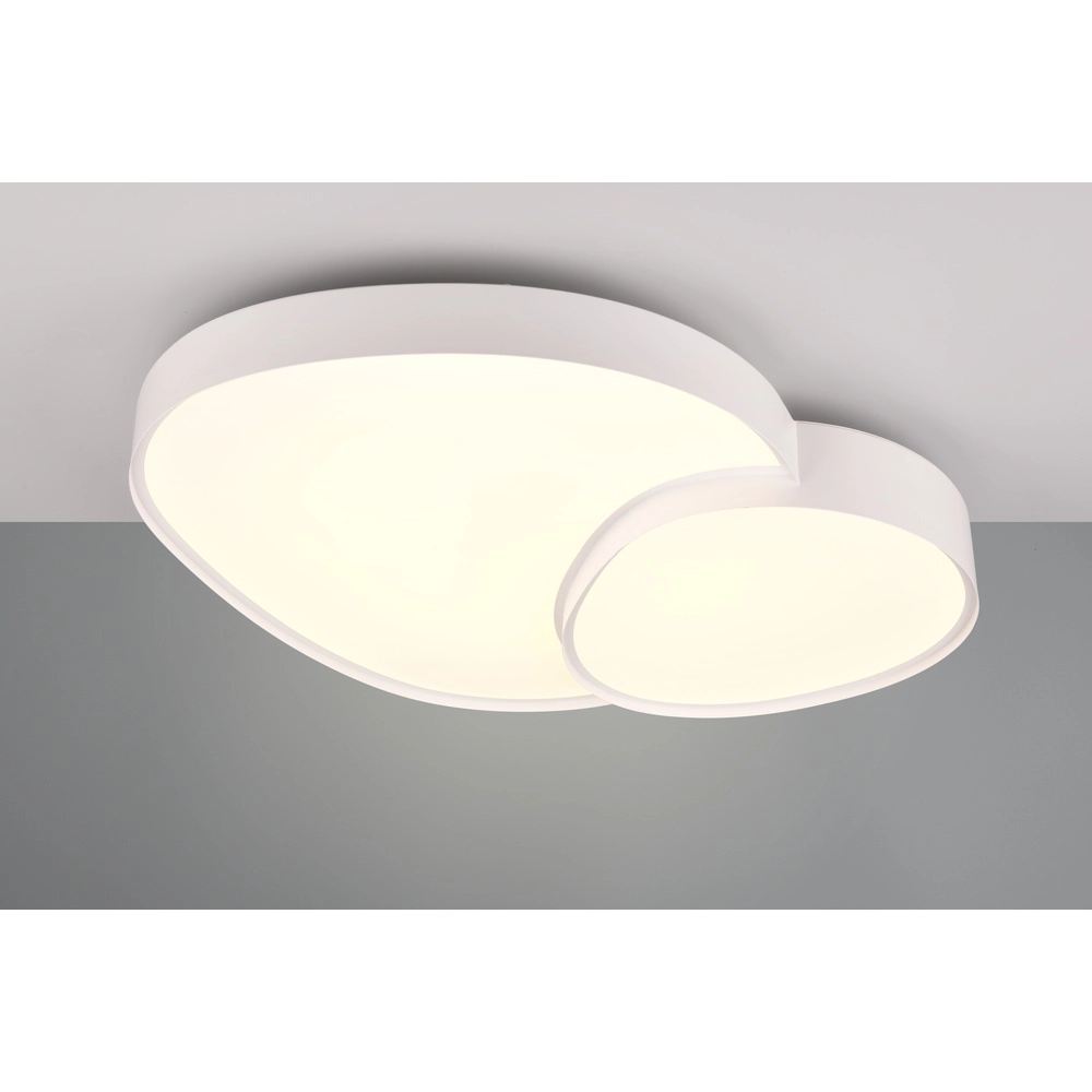 Organische plafonniere Rise 77cm wit Trio 4017807600605