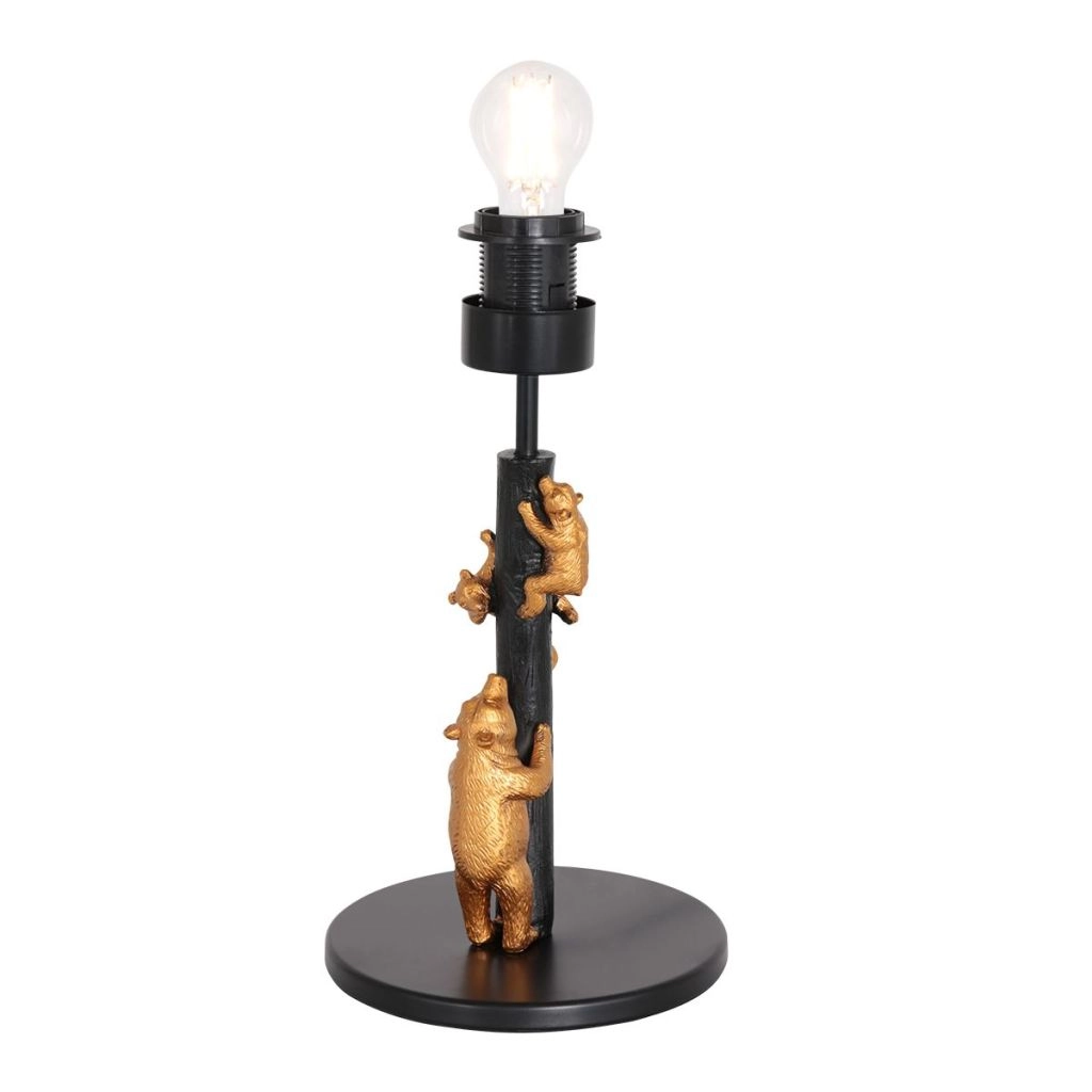 Zwarte tafellamp Animaux met kurk kapje Ø20cm Steinhauer 8712746180572