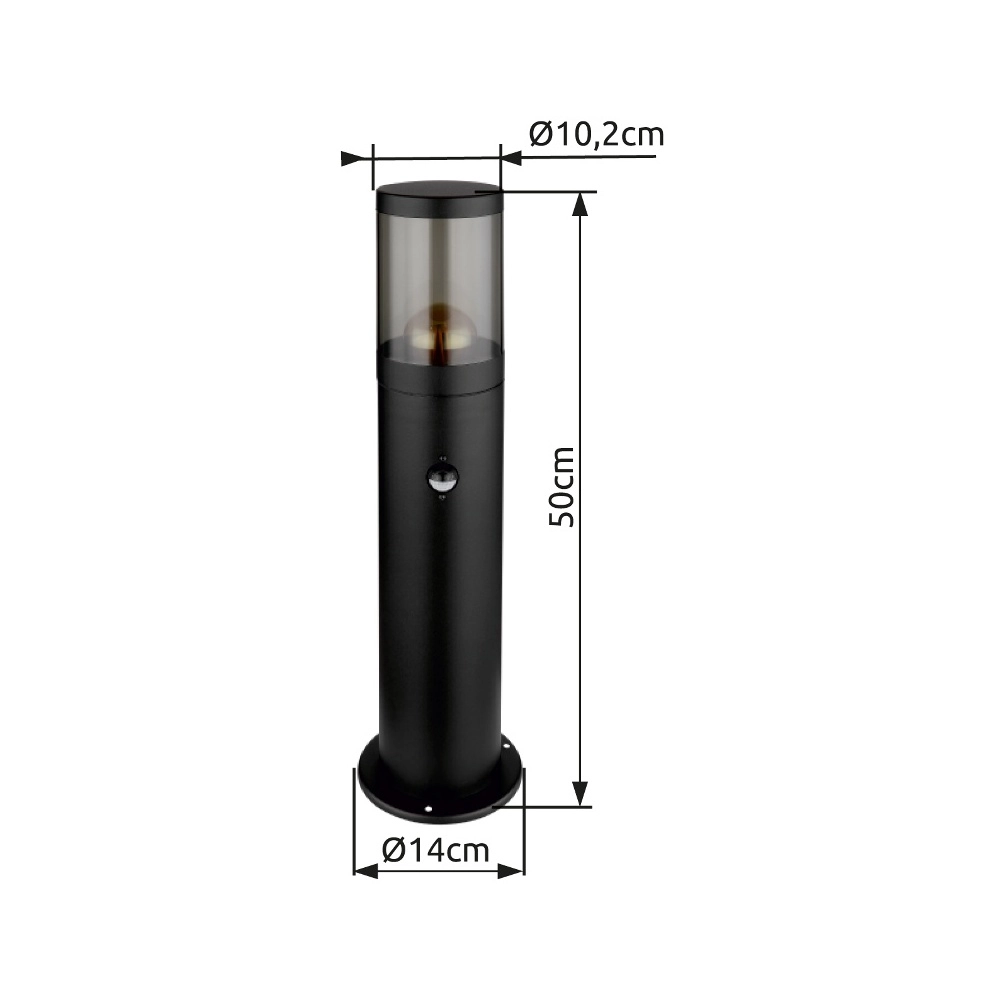 Moderne tuinlamp Xeloo zwart met sensor Globo 9007371438280