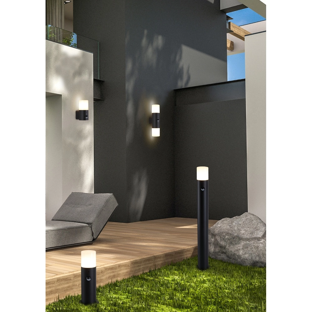Wandlamp Colorado enkel zwart met sensor Searchlight 5053423297446
