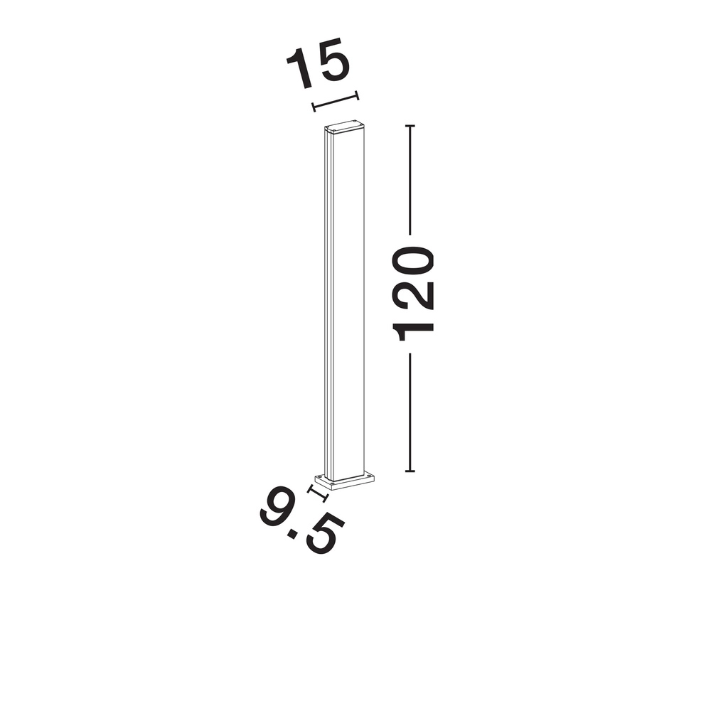 Strakke tuinlamp Sasso 120cm Lyora 5212017454010