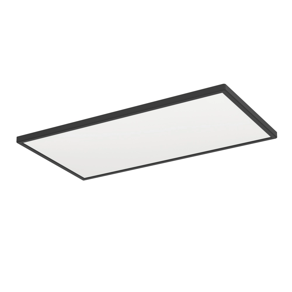 Badkamer plafondlamp Rovito vierkant - zwart - 57x30cm