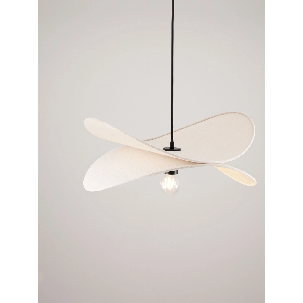 Moderne hanglamp Luve zwart met beige Lyora 5212017493729