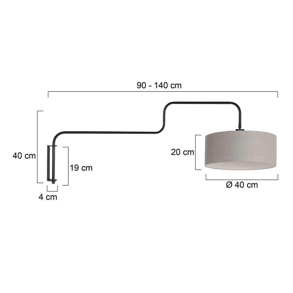 Wandlamp Bloeba zwart met grijs Steinhauer 8712746177060