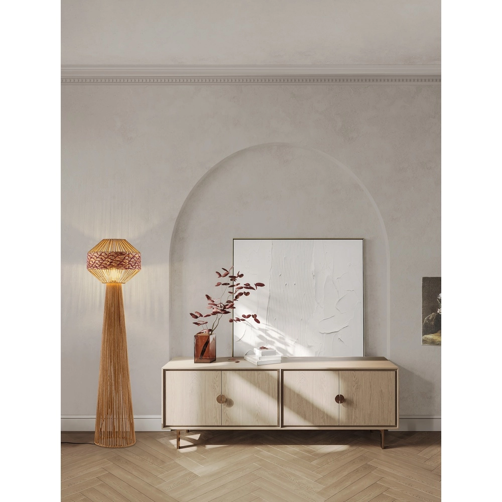 Vloerlamp Mapi Ø 42cm rood met bruin Lyora 5212017477347