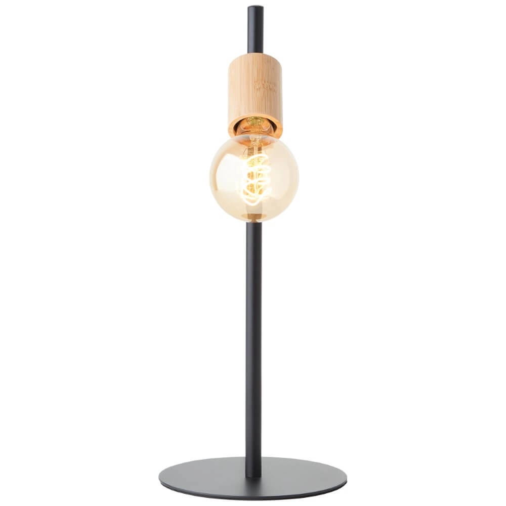 Wandlamp Benny zwart met hout Brilliant 4004353408397