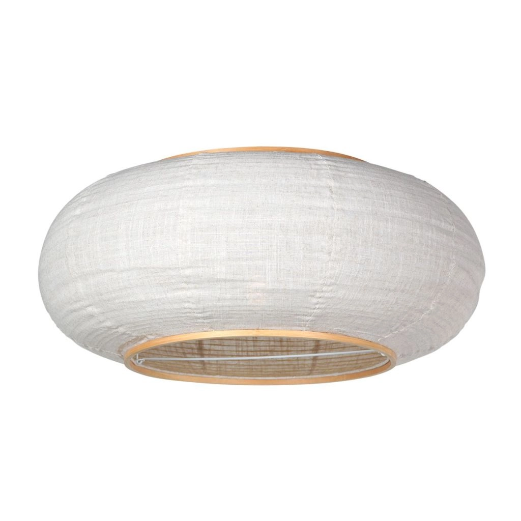 Booglamp zandbruin Silva Alba met witte kap Ø60cm Steinhauer 8712746185720
