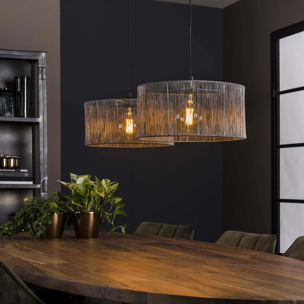 Metalen draad hanglamp Stringshade Ø 41cm - 2-lichts