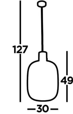 Hanglamp Glas Barrel roodkoper met amber glas Searchlight 5053423188362