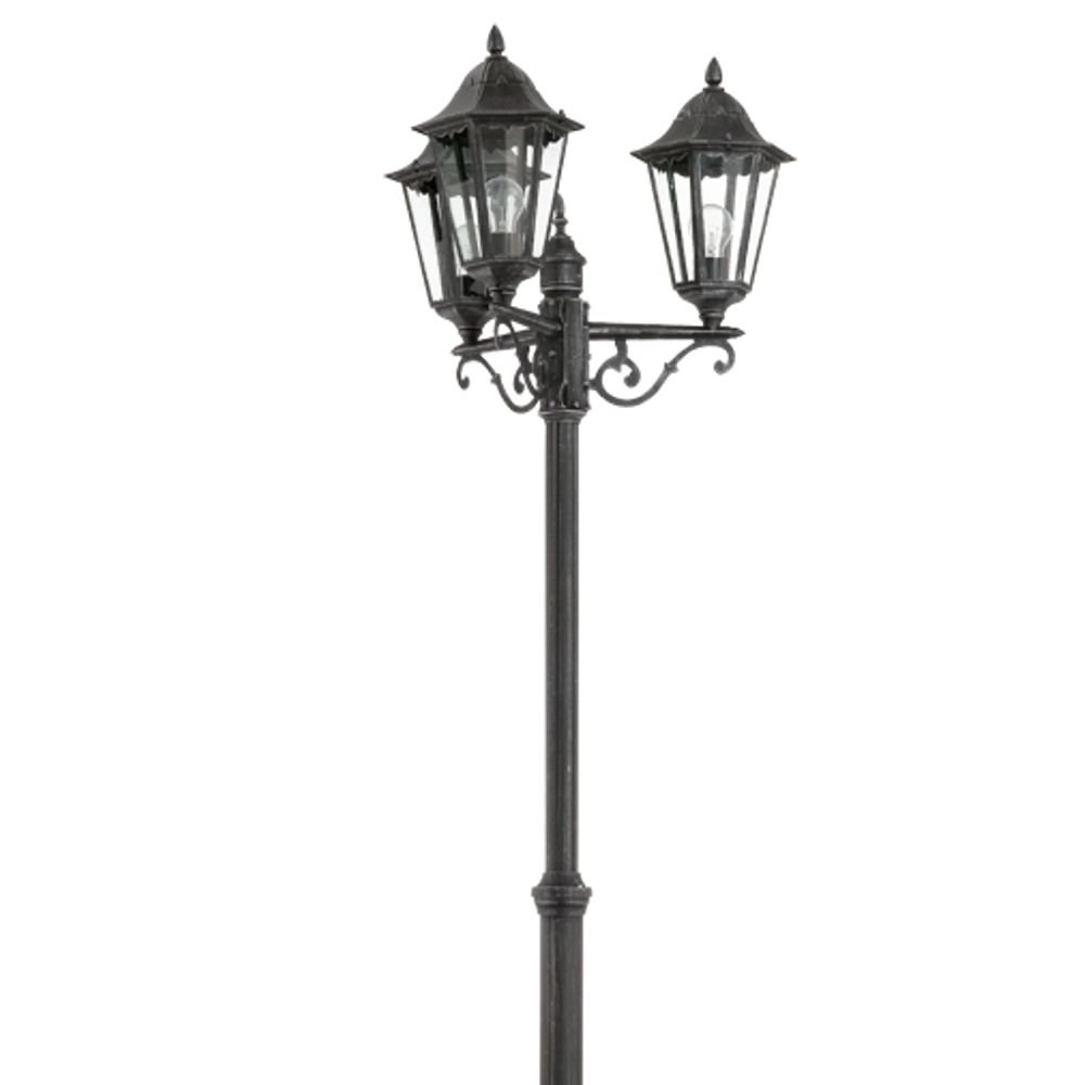 Staande tuinlamp Navedo 3-lichts zwart zilver Eglo 9002759934651