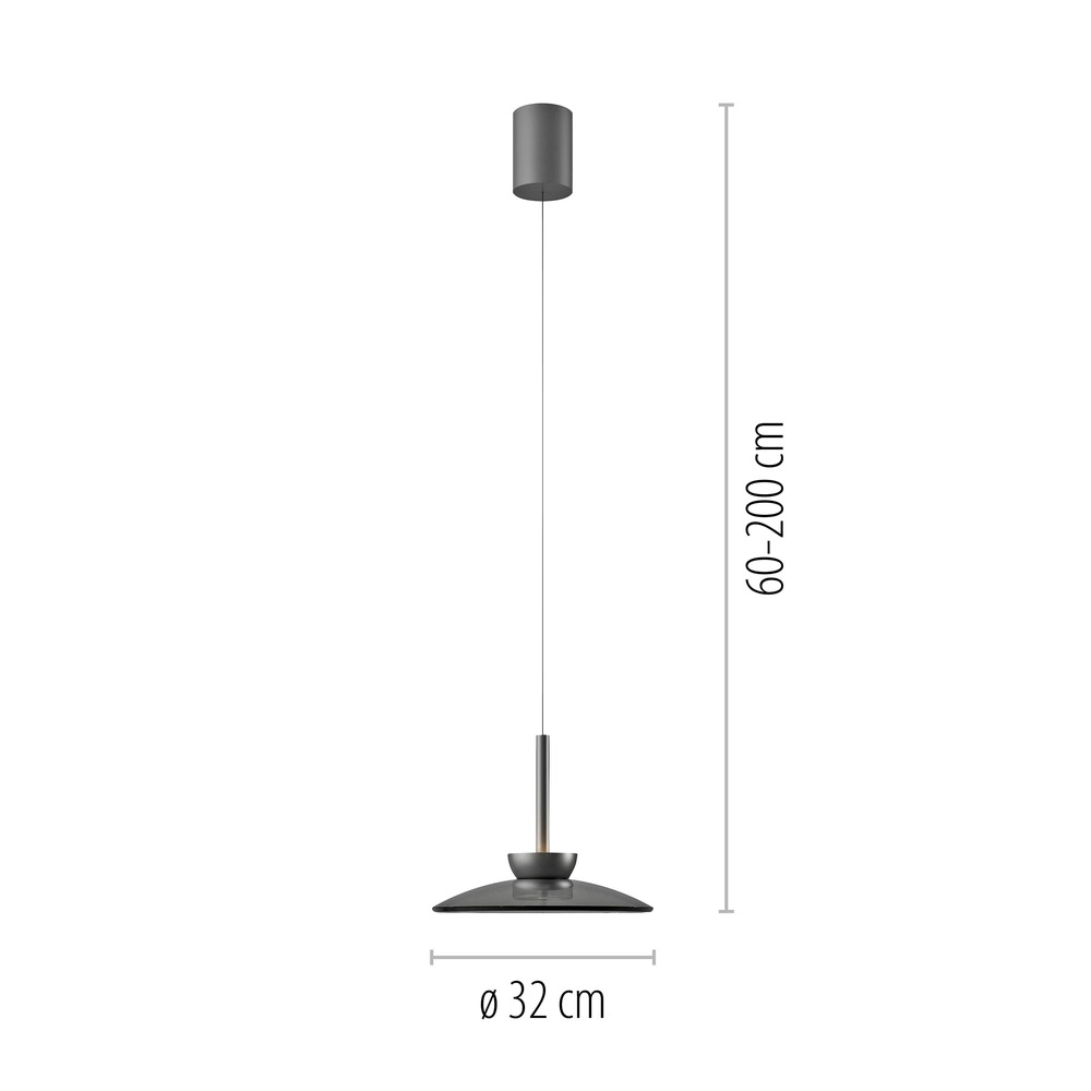 Hanglamp Ø 32cm Pure Moon met smoke glas Paul Neuhaus 4012248386293