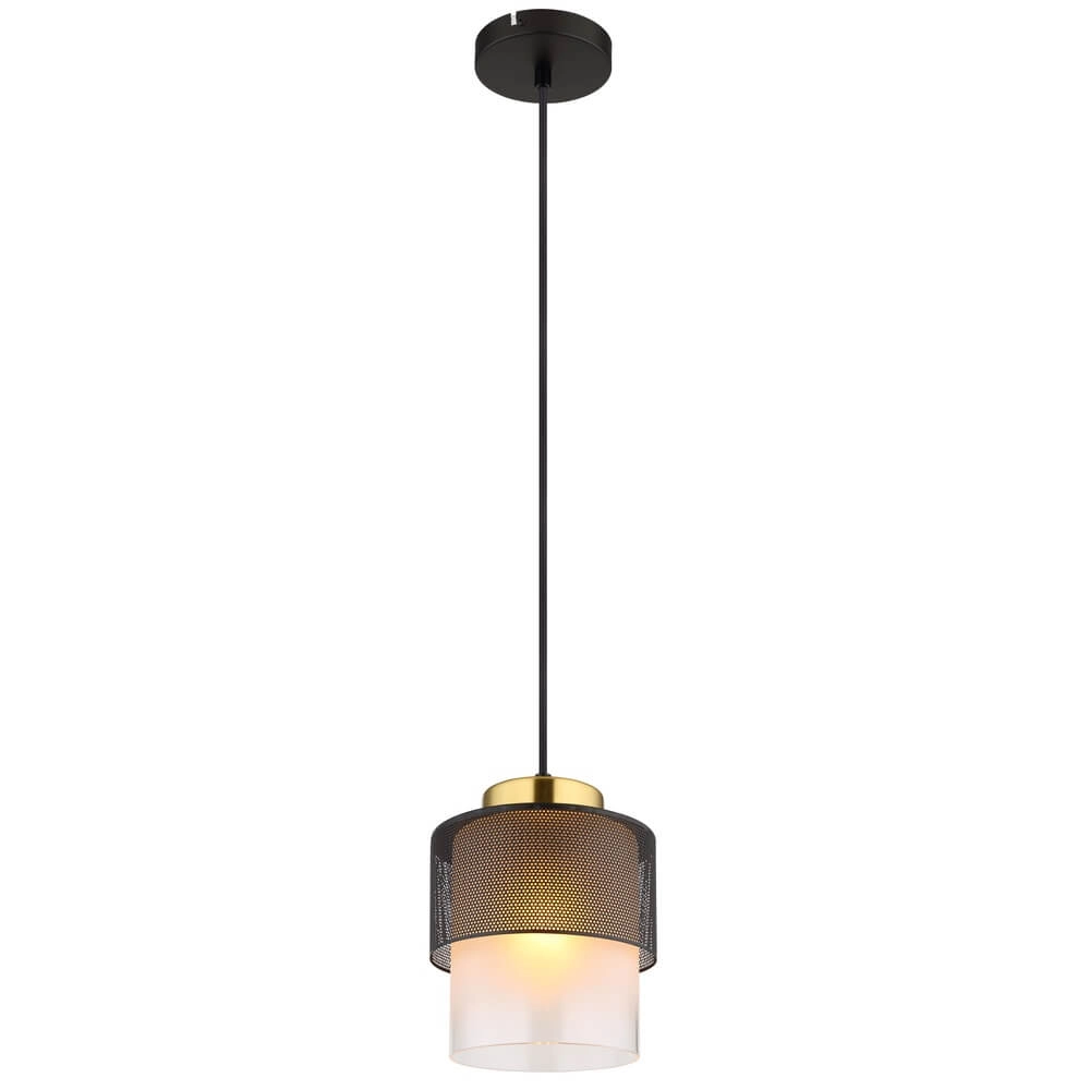 Hanglamp Olga 1-lichts zwart met gaas