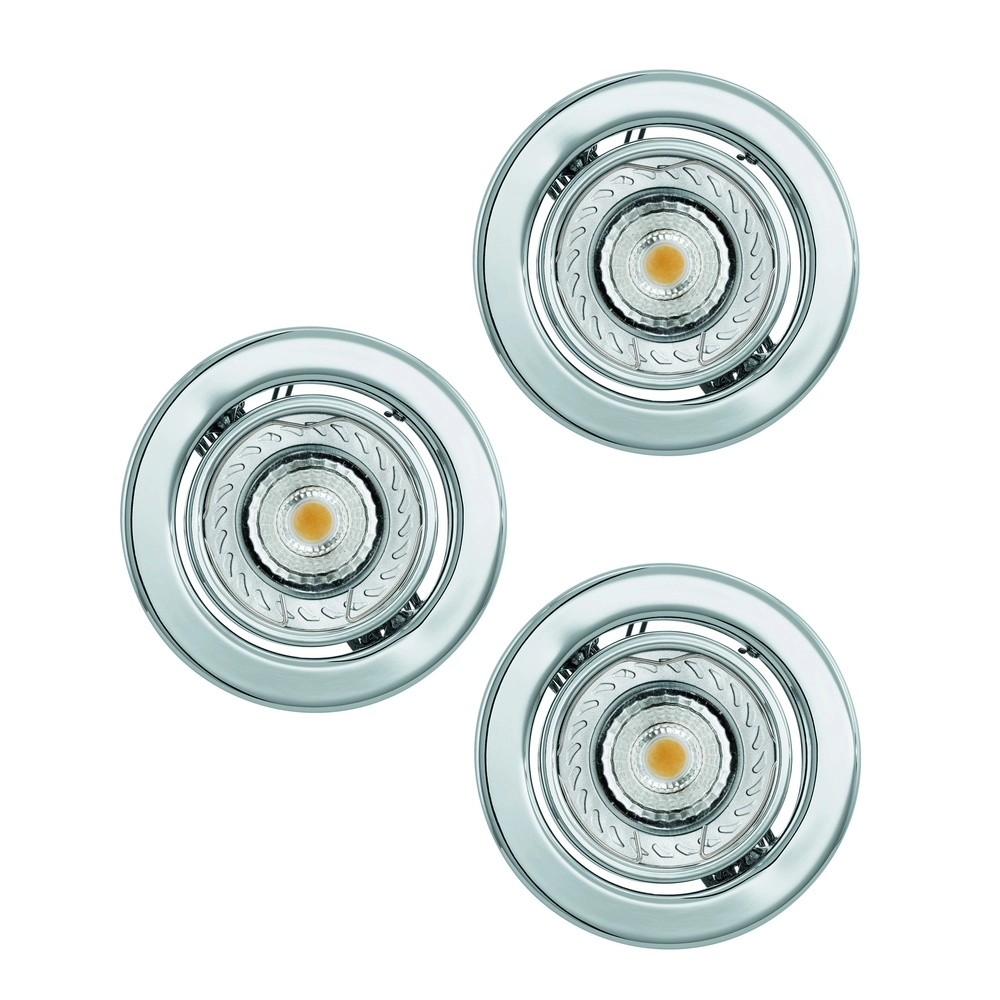 Set van 3 inbouwspots Igoa chroom richtbaar