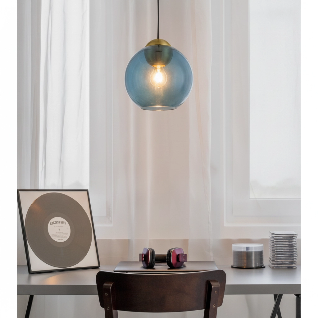 Design hanglamp Midori blauw glas