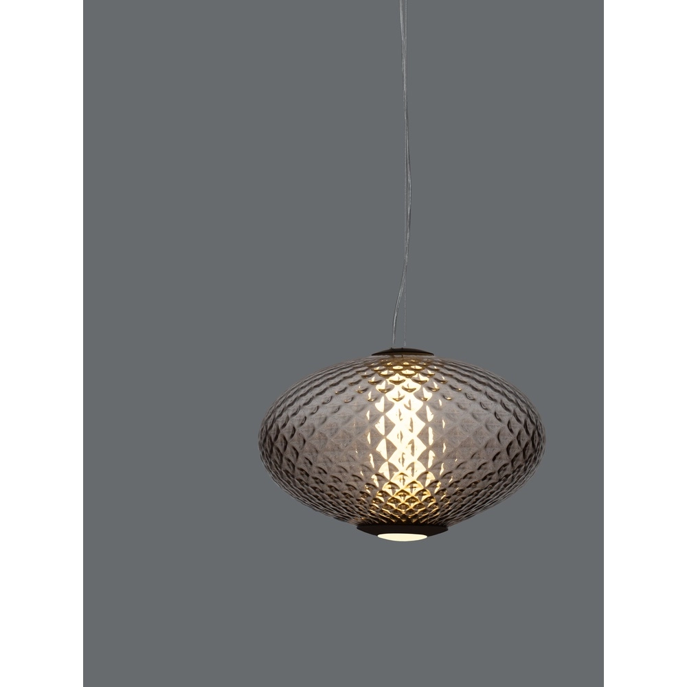 Hanglamp Aora ovaal bruin glas Lyora 5212017483843