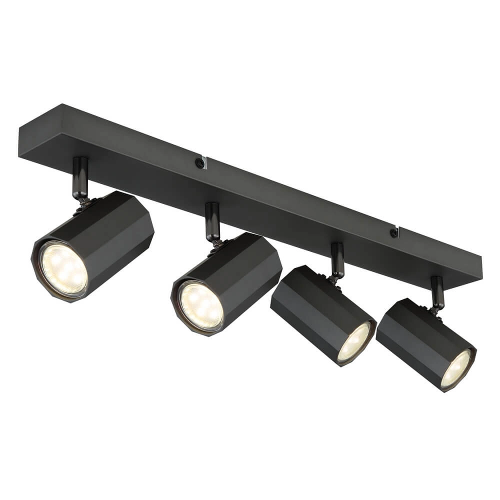 Grijze plafondlamp James 4-lichts