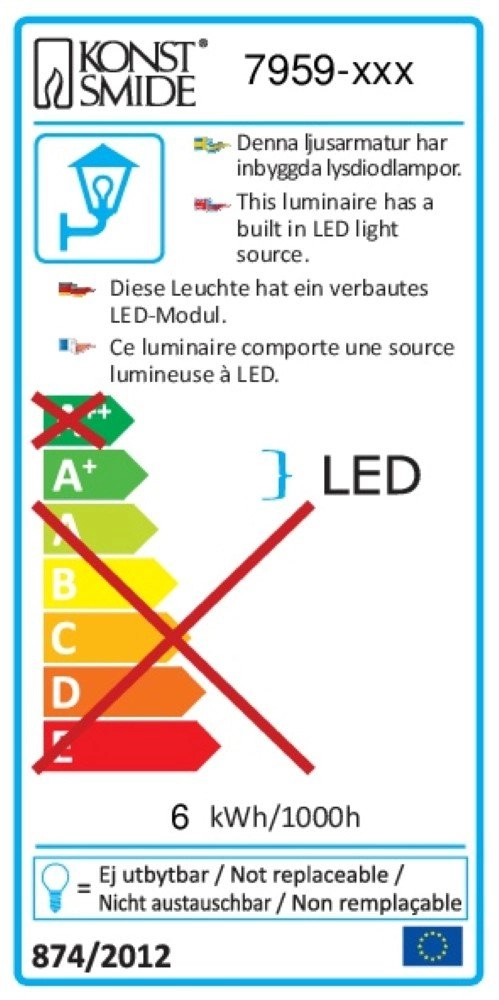 Led buitenlamp Cremona Up - Down 2x3w - 3000K 13,5cm mat zilver KonstSmide 7318307959314