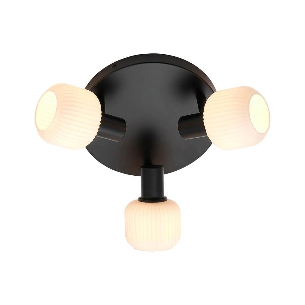 3-lichts plafondlamp Milford zwart