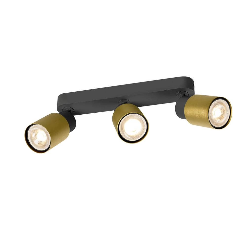 Spot Puri 2.0 Tube zwart-goud 3-lichts