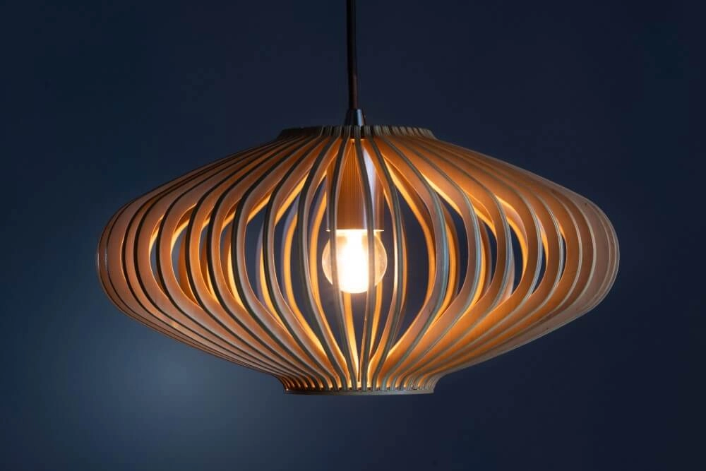 Houten hanglamp Tess Ø 25cm plat ETH 8720195305361